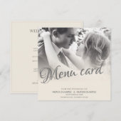 Zoenend bruidspaar in monochroom menu (Voorkant / Achterkant)