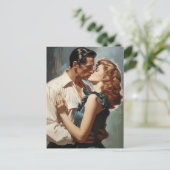 zoenend paar briefkaart (Staand voorkant)