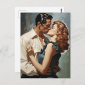 zoenend paar briefkaart (Voorkant / Achterkant)