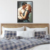 zoenend paar canvas afdruk (Insitu (Slaapkamer))