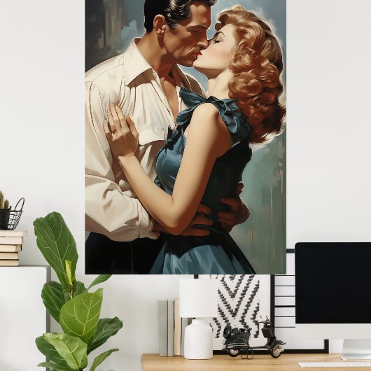  zoenend paar poster (Thuiskantoor)
