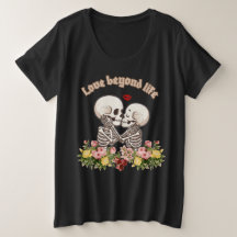 Zoenend skeletkoppel met Florale Gotiek