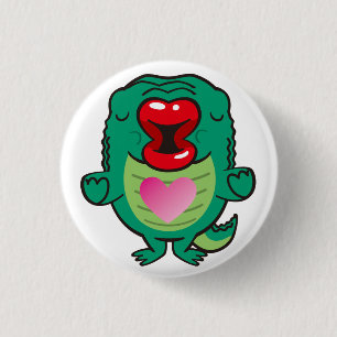 zoenende alligator ronde button 3,2 cm