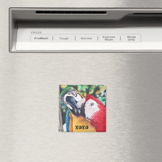 Zoenende ara's magneet (Insitu (Vaatwasser))