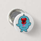 zoenende dolfijn ronde button 3,2 cm (Voorkant /achterkant)