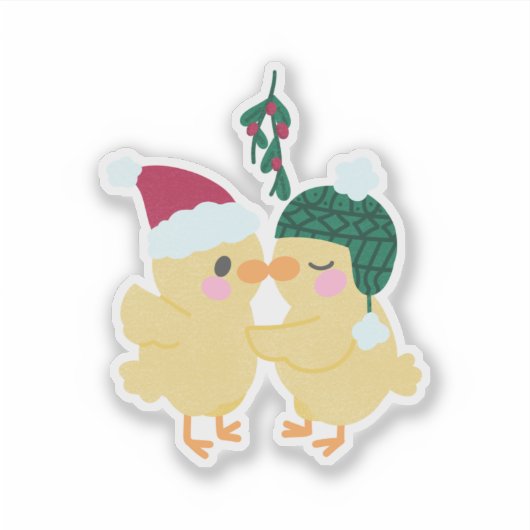 Zoenende eenden sticker (Voorkant)