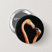 Zoenende flamingo's ronde button 5,7 cm (Voorkant /achterkant)