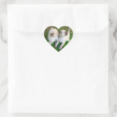 zoenende katjes hart sticker (Tas)