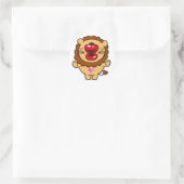 zoenende leeuw ronde sticker (Tas)