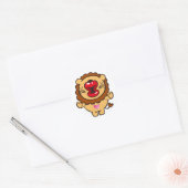 zoenende leeuw ronde sticker (Envelop)