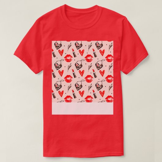Zoenende Mond met Lippenstiftpatroon 2 T-shirt (Design voorkant)