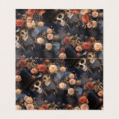 Zoenende Skeletten Bloemen Gotische Tafel Kaart (Binnenkant ongevouwen)