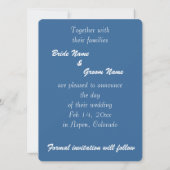 zoenende skiers - winter aankondiging van de datum (Achterkant)