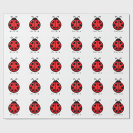 Zoepe Rode Lieveheersbeestje Aangepaste Naam Grafi Cadeaupapier