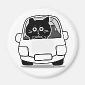 Zoepe Zwarte Kat Sticker Magneet (Voorkant)