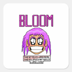 Zoe's Glimlach — Ambachtelijke Pixelkunst van Emot Vierkante Sticker