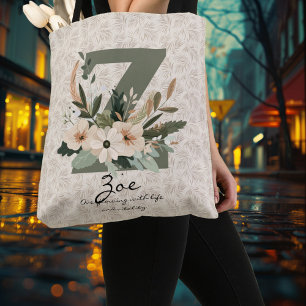 Zoe's Levendige Vitaliteit - Boho Bloemen Monogram Crossbody Tas