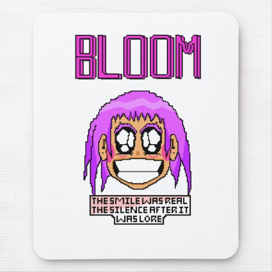 Zoe's Smile - Handgemaakte Pixel Art of Emotion Muismat (Voorkant)