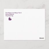 ZOET 16 Bedankt Harten Paarse Polka Dots B07 Briefkaart (Achterkant)