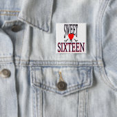 zoet 16 Birthday Gear Vierkante Button 5,1 Cm (In situ)