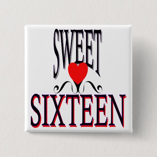 zoet 16 Birthday Gear Vierkante Button 5,1 Cm (Voorkant)