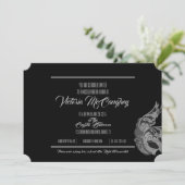 zoet 16 BIRTHDAY MASQUERADE zwart-wit ticket Kaart (Staand voorkant)