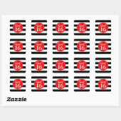 Zoet 16 Birthday Red Black White Vierkante Sticker (Vel)