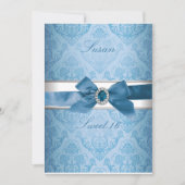 Zoet 16 Elegant Invitation (blauw) Kaart (Voorkant)