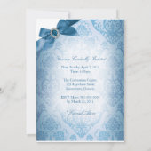 Zoet 16 Elegant Invitation (blauw) Kaart (Achterkant)