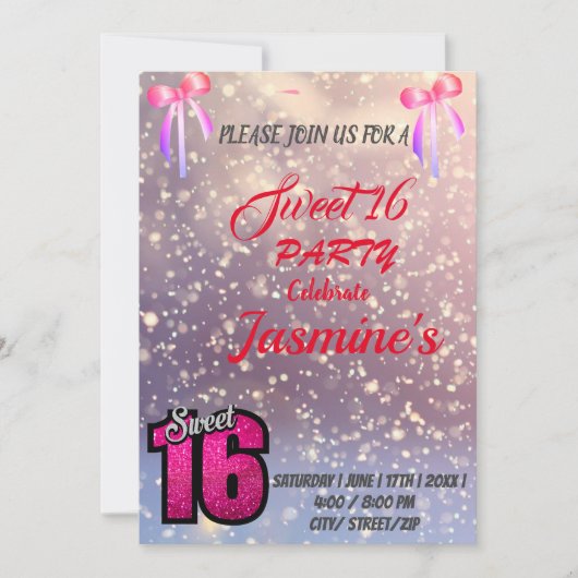 zoet 16 INVITATOIN Kaart (Voorkant)