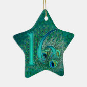 zoet 16-jarig gedecoreerd leeftijdsnummer keramisch ornament (Rechts)