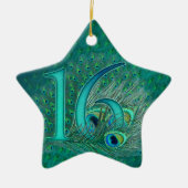 zoet 16-jarig gedecoreerd leeftijdsnummer keramisch ornament (Voorkant)