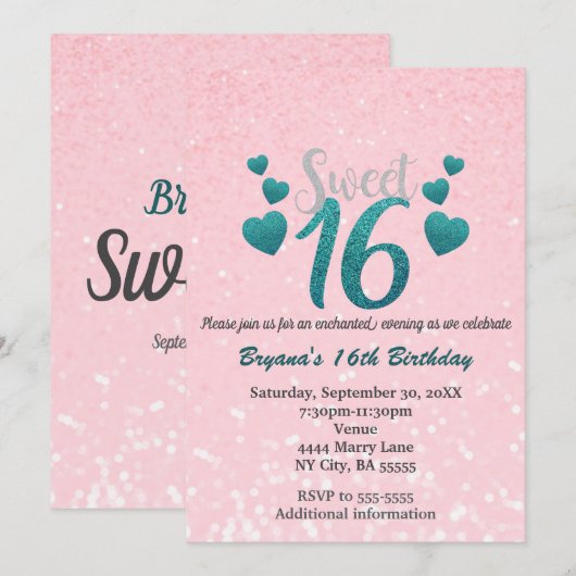 Zoet 16 kaart (Voorkant / Achterkant)