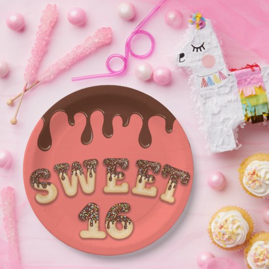 Zoet 16 papieren bordje (Feest)
