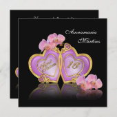 Zoet 16 Roze en zwart uitnodiging (Voorkant / Achterkant)