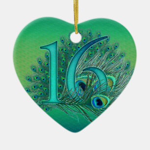 zoet 16 verjaardag verfraaid leeftijdsaantal keramisch ornament