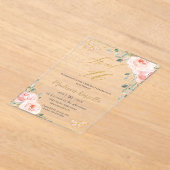 zoet 16 zestien blush roze vlinderbloemige vlinder acryl uitnodigingen (Laagn)