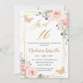 zoet 16 zestien blush roze vlinderbloemige vlinder kaart (Voorkant)