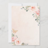zoet 16 zestien blush roze vlinderbloemige vlinder kaart (Achterkant)