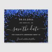 Zoet 16 zwarte koninklijk blauw met de datummagnee (Voorkant)