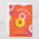 Zoet 8e Sinaasappel Rode Donut Kleurrijke Strooiin Kaart (Voorkant)