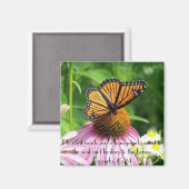 Zoet aan de soul bijbel vers vlinder bloem magneet (Voorkant / Achterkant)