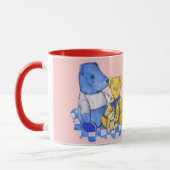 zoet afbeelding van drie leuke oude teddies mok (Links)