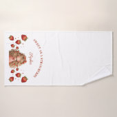 Zoet als aardbeienmeisje Happy Birthday Party Badhanddoek (Badhanddoek)