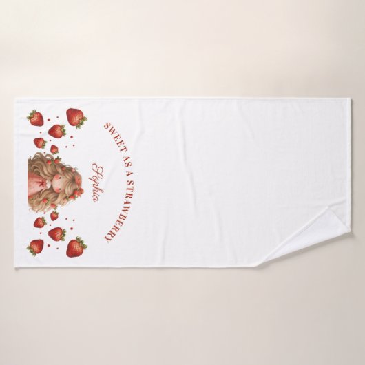 Zoet als aardbeienmeisje Happy Birthday Party Badhanddoek (Badhanddoek)