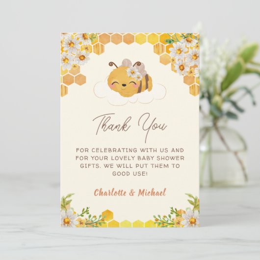 Zoet als Baby shower Bedankkaart (Staand voorkant)