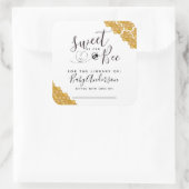 Zoet als Baby shower-bladwijzer Vierkante Sticker (Tas)