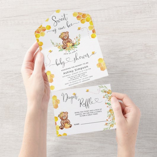 Zoet als Baby shower in één uitnodiging (Afscheurbaar)