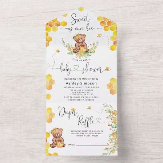 Zoet als Baby shower in één uitnodiging (Binnen)