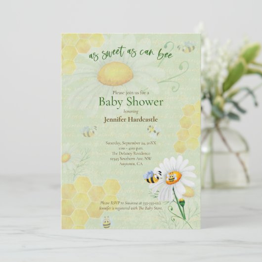 Zoet als Baby shower Kaart (Staand voorkant)
